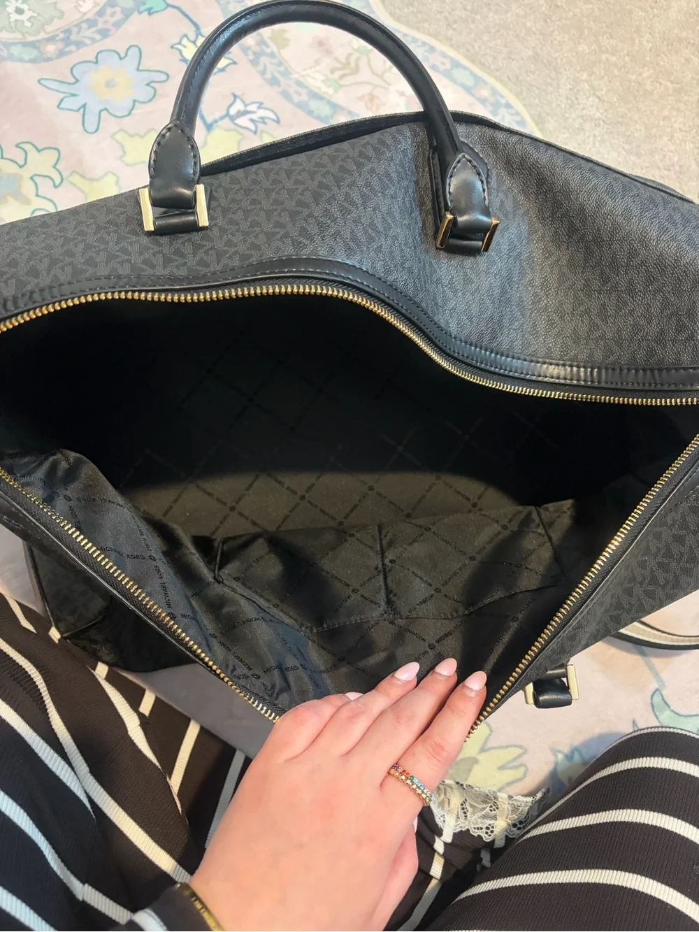 Michael Kors Black Signature weekender bag